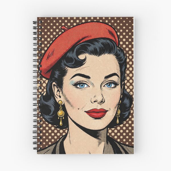 Item preview, Vintage Pop Art Girl with Red Beret and Scar - Retro Comic Art designed and sold by MAISON SYLVIE.