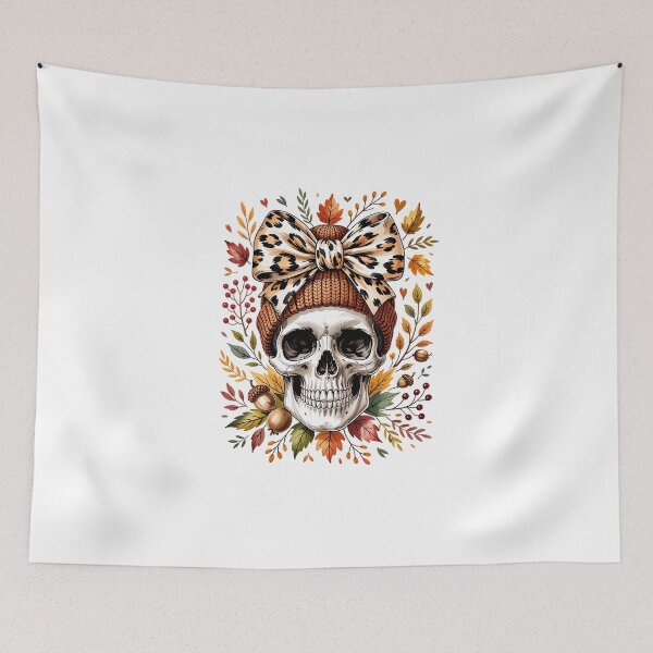 Item preview, Skull with Leopard Print Bow designed and sold by jkrphoto.