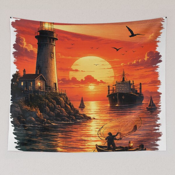 Item preview, Golden harbor at sunset designed and sold by urbanshop7.