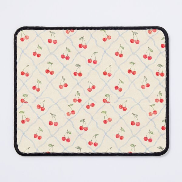 Item preview, Cherries in a Wavy Blue Lattice – Watercolor Summer Pattern designed and sold by The Chill Paw .