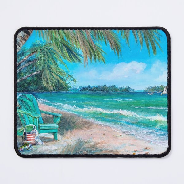 Item preview, Grant Me Serenity Seaside relaxation in a green Adirondack chair beside the waves seagulls pass by designed and sold by Lori Richardson.