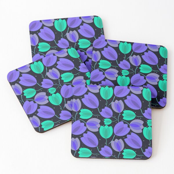 Item preview, Celestial Retro Neon Tulip Floral Pattern designed and sold by chriswo-design.