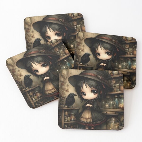 Item preview, Apothecary Witch | Potion Maker | Gothic Halloween Storybook Art designed and sold by InkAndGloom.