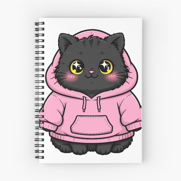 Item preview, Cute Black Cat Pink Hoodie Kawaii Cat Lover designed and sold by Ameir12.