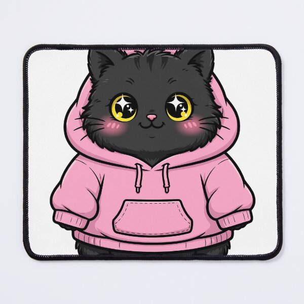 Item preview, Cute Black Cat Pink Hoodie Kawaii Cat Lover designed and sold by Ameir12.