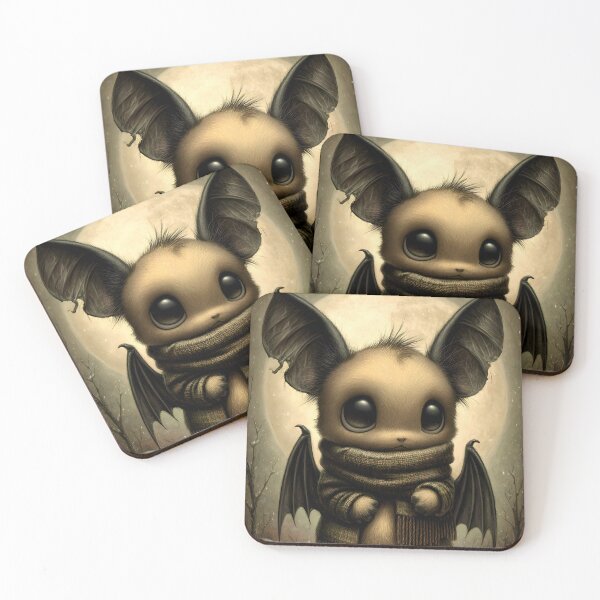 Item preview, Bat in Scarf | Cozy Autumn Bat | Gothic Storybook Halloween Art designed and sold by InkAndGloom.