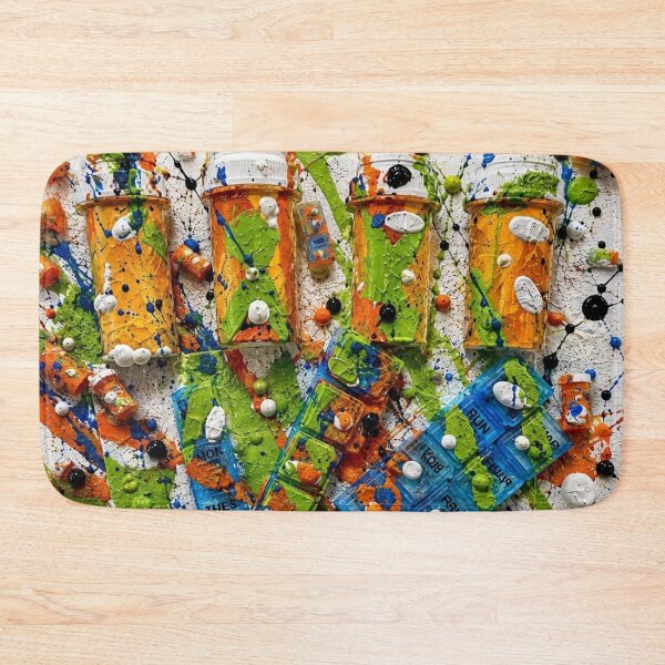 Item preview, Pill Bottle and Organizer Mixed Media Pop Art designed and sold by THE SPLATTERED HAUS BY SAGE BANKS.