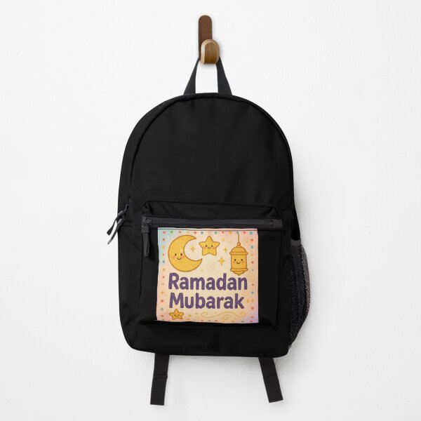 Item preview, Ramadan Mubarak Greeting Card (V.2) -Cute Lantern Moon and Star Design designed and sold by D-Islamic.