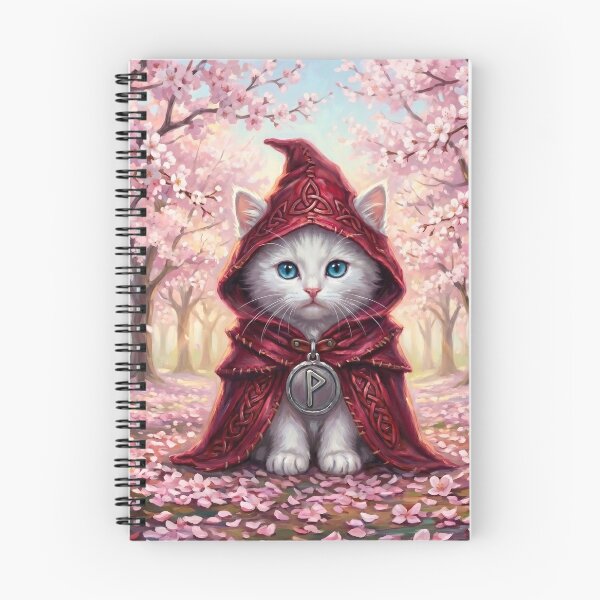 Item preview, Herald of the Vernal Light - Celtic Folklore White Cat in Spring  designed and sold by Englandbear.