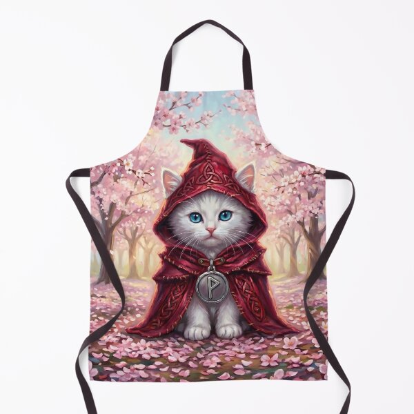 Item preview, Herald of the Vernal Light - Celtic Folklore White Cat in Spring designed and sold by Englandbear.
