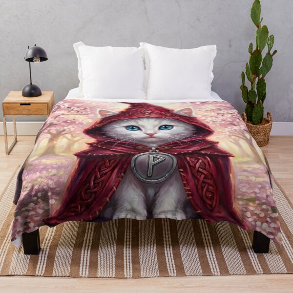 Item preview, Herald of the Vernal Light - Celtic Folklore White Cat in Spring designed and sold by Englandbear.