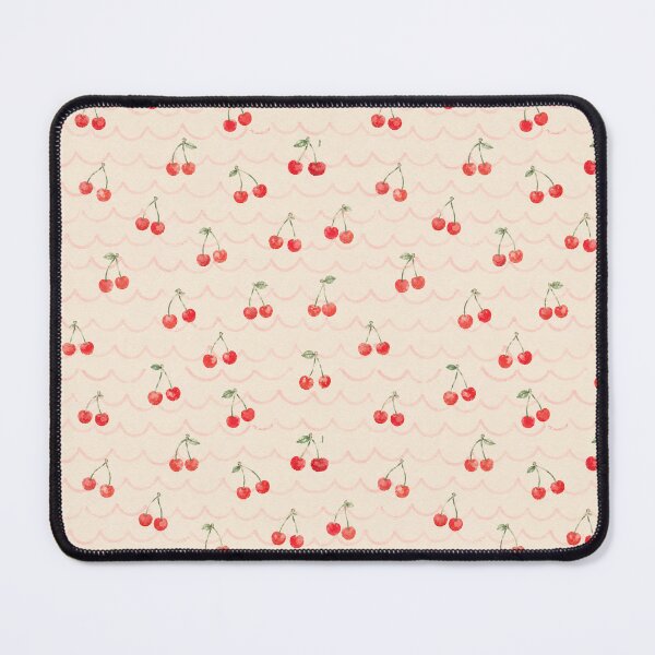 Item preview, Cherries in a Wavy pink Lattice – Watercolor Summer Pattern designed and sold by The Chill Paw .
