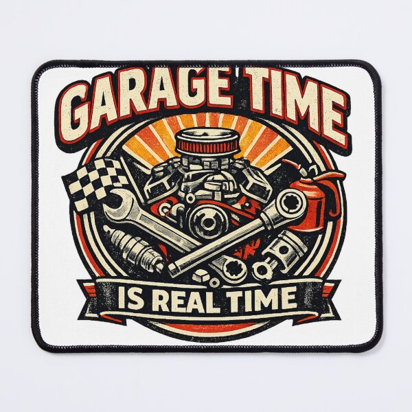Item preview, Garage Time Is Real Time - Vintage Mechanic Workshop designed and sold by OrbitLabs.