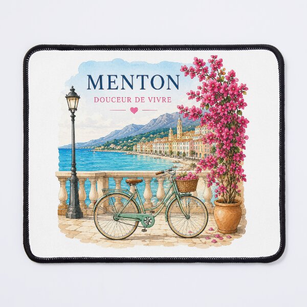 Item preview, Postcard of Menton with bicycle and bougainvillea designed and sold by NoEscusesTraveller .