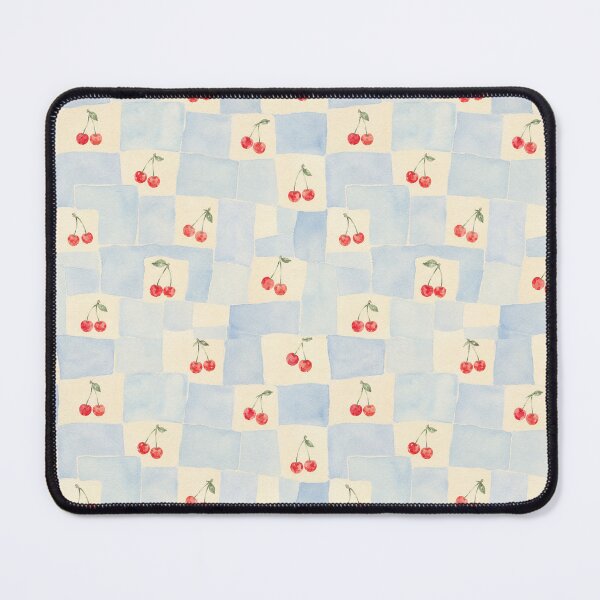 Item preview, Cherries on Blue Checkerboard – Watercolor Summer Pattern designed and sold by The Chill Paw .