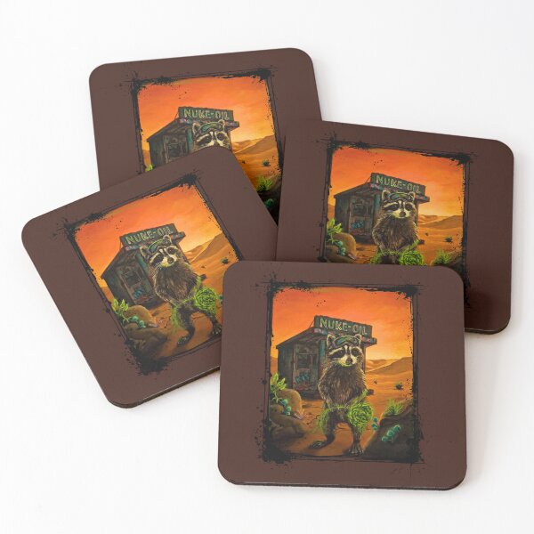 Item preview, Raccoon in the Wasteland Whimsical Painting designed and sold by ArtistsAtticWI.