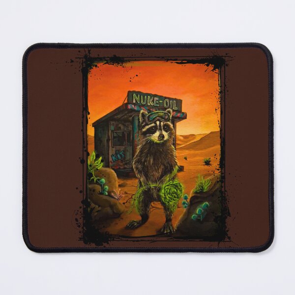 Item preview, Raccoon in the Wasteland Whimsical Painting designed and sold by ArtistsAtticWI.