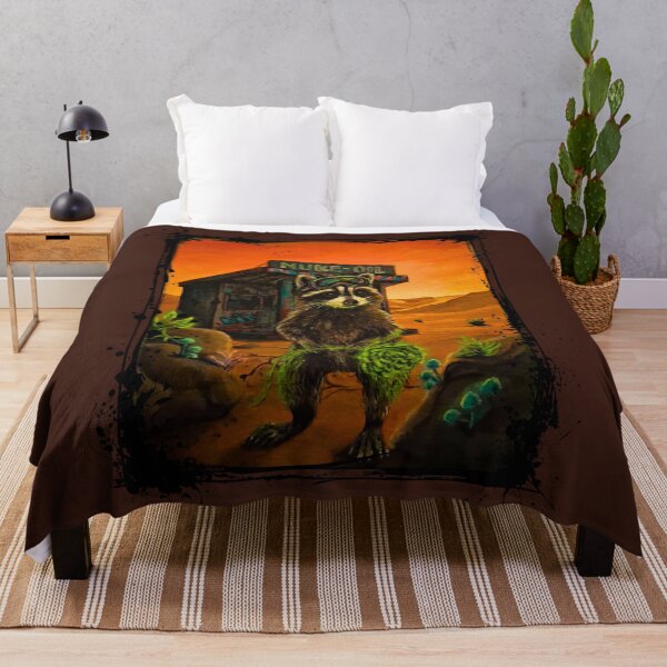 Item preview, Raccoon in the Wasteland Whimsical Painting designed and sold by ArtistsAtticWI.