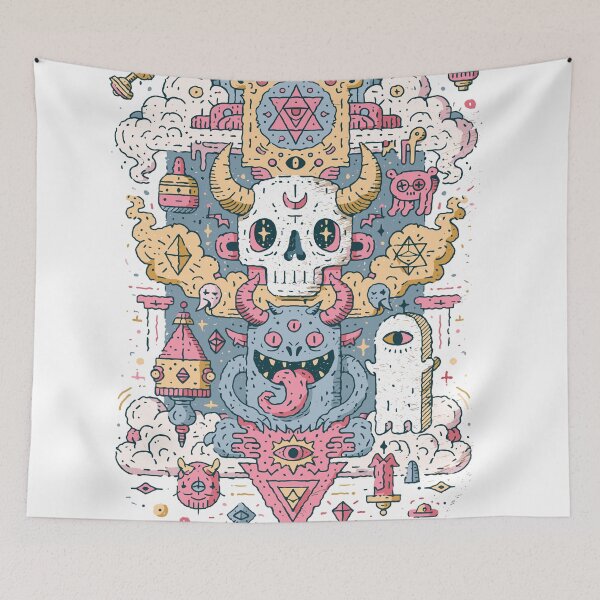 Item preview, Trippy Maximalist Skull Monster Symbolic Design designed and sold by Romgora.