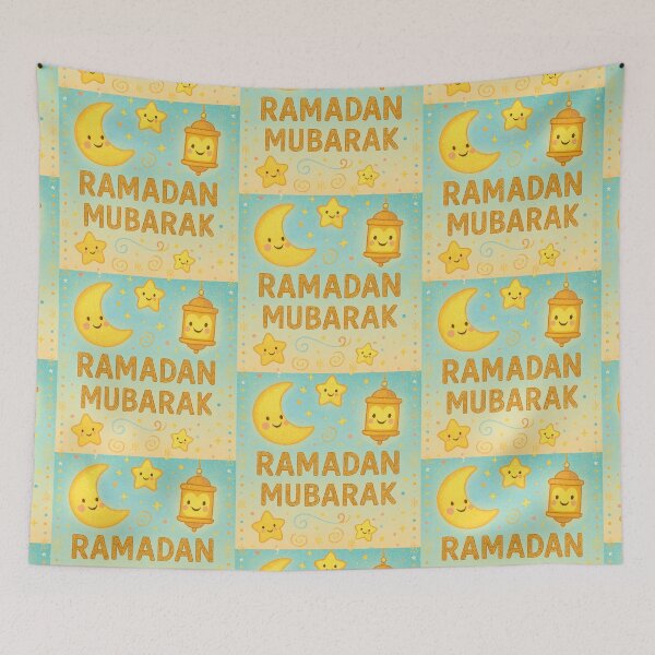 Item preview, Ramadan Mubarak Greeting Card (V.5) -Cute Lantern Moon and Star Design designed and sold by D-Islamic.
