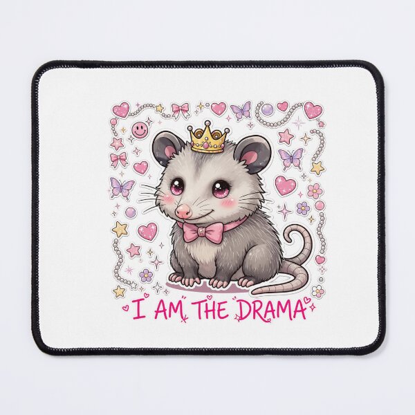 Item preview, I Am The Drama Cute Coquette Opossum - Kawaii Pink Bow Princess Possum designed and sold by HealingEraInk.