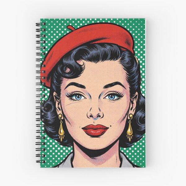 Item preview, Emerald Pop Art Woman Red Beret - Vintage Retro Comic Portrait designed and sold by MAISON SYLVIE.