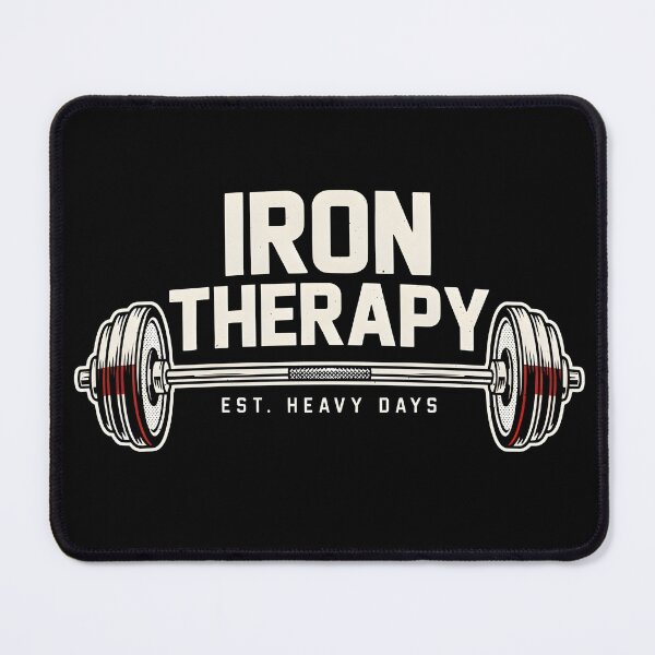 Item preview, Iron Therapy Training Graphic Weightlifting Gym Motivation Fitness Enthusiast Gift Barbell Workout Design designed and sold by ByPawel.