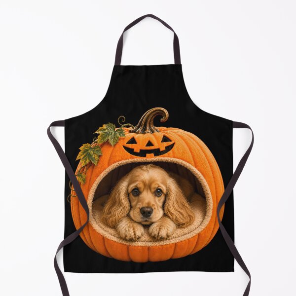 Item preview, Cocker Spaniel Halloween Pumpkin Dog – Cute Cocker Spaniel in Jack O Lantern Bed designed and sold by ManJiangHong.