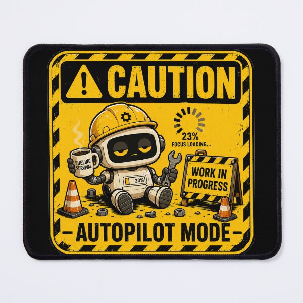 Item preview, Caution: Autopilot Mode | Funny Robot Warning Sticker & T-Shirt designed and sold by FuzzDrive.