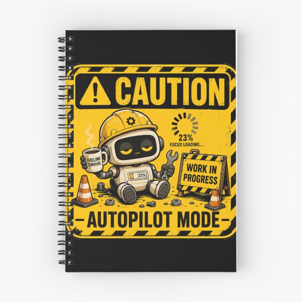 Item preview, Caution: Autopilot Mode | Funny Robot Warning Sticker & T-Shirt designed and sold by FuzzDrive.