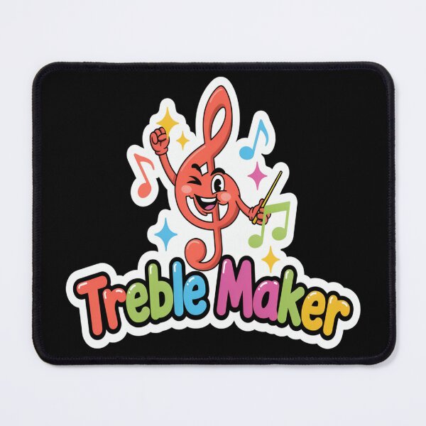 Item preview, Treble Maker – Fun Cartoon Treble Clef Music Pun Design designed and sold by Midnight Veil Designs.