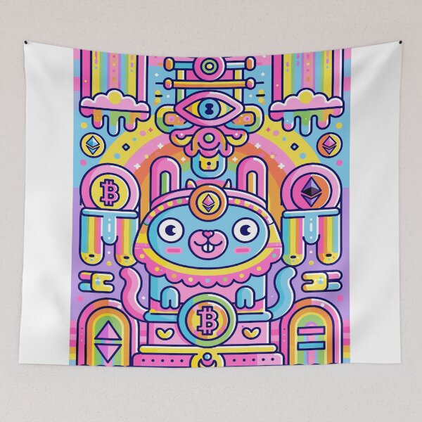 Item preview, Vibrant Psychedelic Crypto Rabbit Dreamscape designed and sold by Romgora.