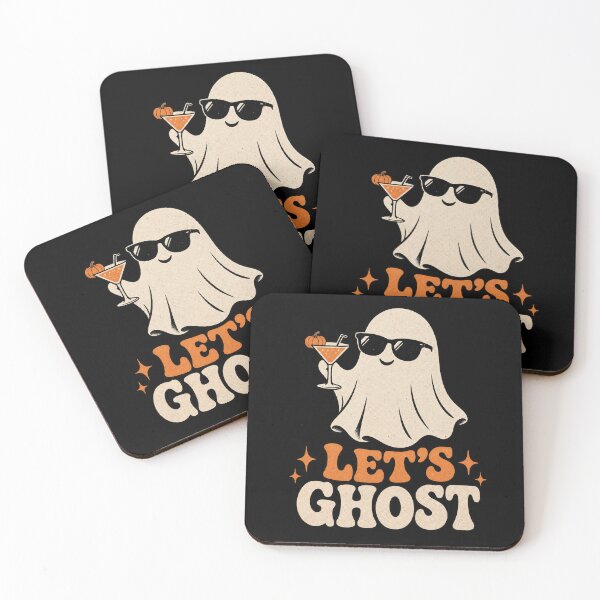 Item preview, Cute Halloween Ghost Drinking Cocktail "Let's Ghost" designed and sold by cameleon style.