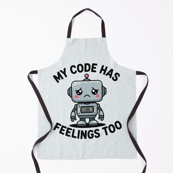 Item preview, My Code Has Feelings Too – Cute Funny AI Robot Humor designed and sold by Jollys-ArtShop.
