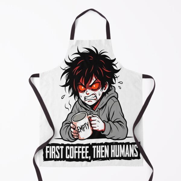 Item preview, First Coffee Then Humans Funny Angry Anime Coffee Lover designed and sold by AuraVerse Apparel.