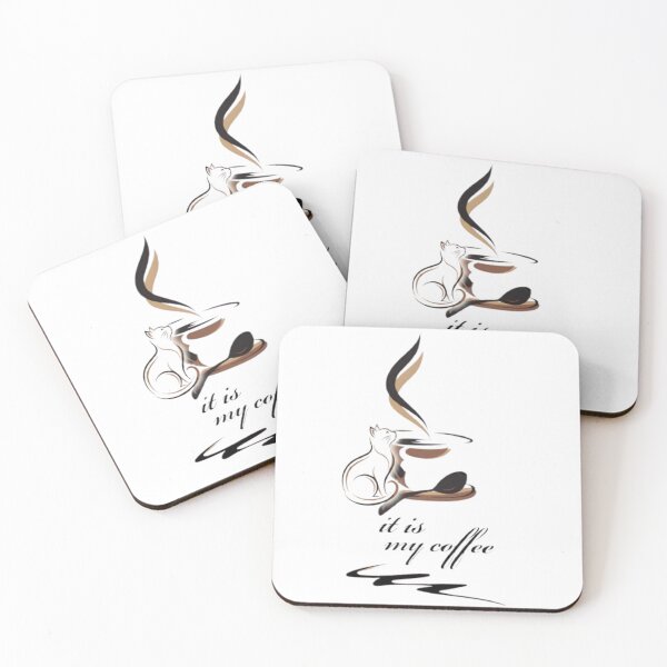 Item preview, Cute Black Cat and Coffee Aesthetic Illustration designed and sold by PrintforDesign.