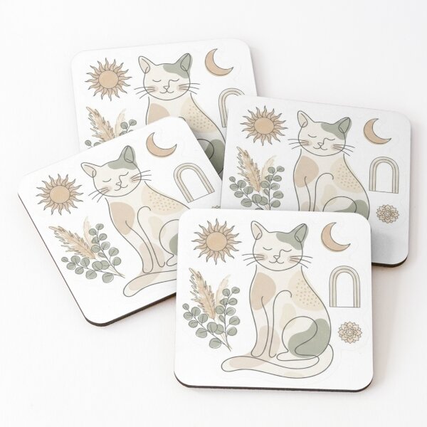 Item preview, Celestial Cat with Pampas Grass designed and sold by Snurly.