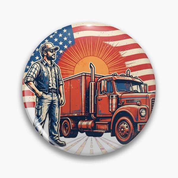 Item preview, American Truck Driver Semi Truck Sunset USA Flag designed and sold by Ameir12.