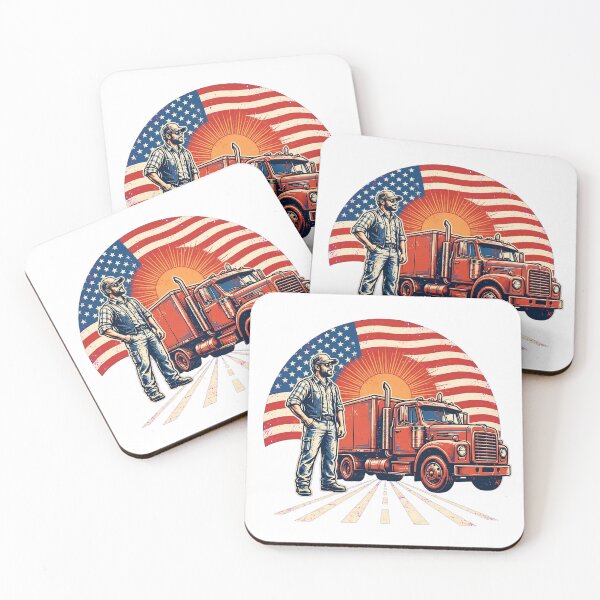 Item preview, American Truck Driver Semi Truck Sunset USA Flag designed and sold by Ameir12.