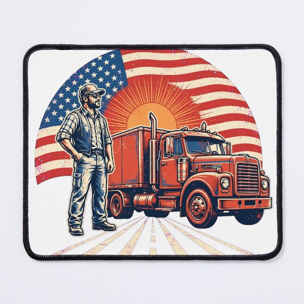 Item preview, American Truck Driver Semi Truck Sunset USA Flag designed and sold by Ameir12.