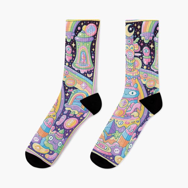 Item preview, Whimsical Crypto Cat Rainbow Dreams designed and sold by Romgora.