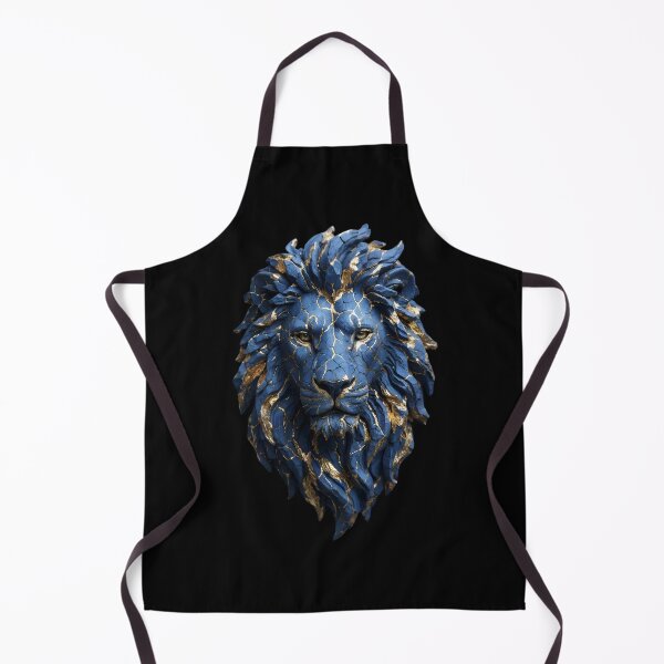 Item preview, Blue and Gold Marble Lion Head designed and sold by Dakson Design - Fantasy Art.