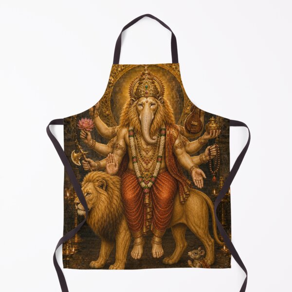 Item preview, Simha Ganapati Riding Lion – 32 Forms of Ganesha Devotional Art designed and sold by Homyar.