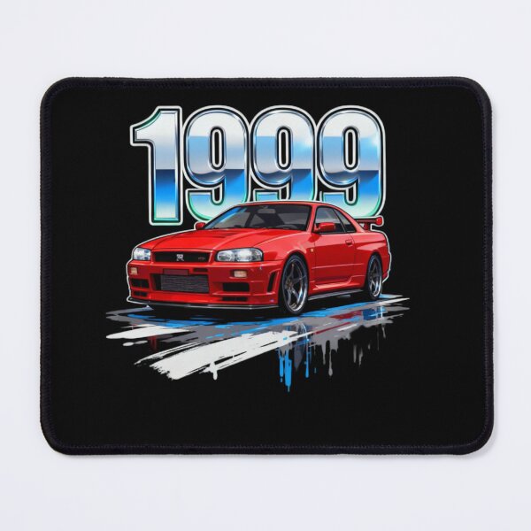 Item preview, 1999 Red Nissan Skyline GT-R R34 Vintage JDM Sports Car Graphic Art designed and sold by Bubble-Bay Shop.