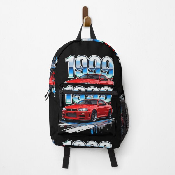 Item preview, 1999 Red Nissan Skyline GT-R R34 Vintage JDM Sports Car Graphic Art designed and sold by Bubble-Bay Shop.