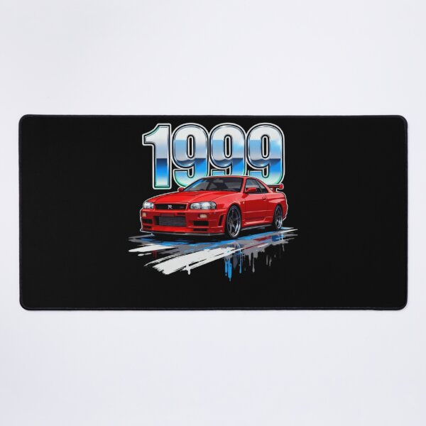 Item preview, 1999 Red Nissan Skyline GT-R R34 Vintage JDM Sports Car Graphic Art designed and sold by Bubble-Bay Shop.