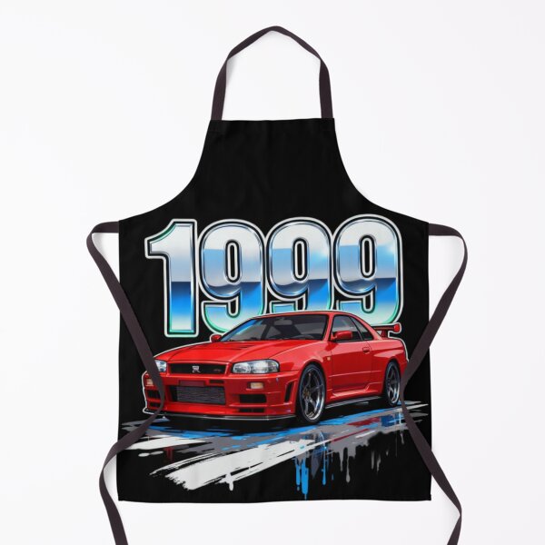 Item preview, 1999 Red Nissan Skyline GT-R R34 Vintage JDM Sports Car Graphic Art designed and sold by Bubble-Bay Shop.