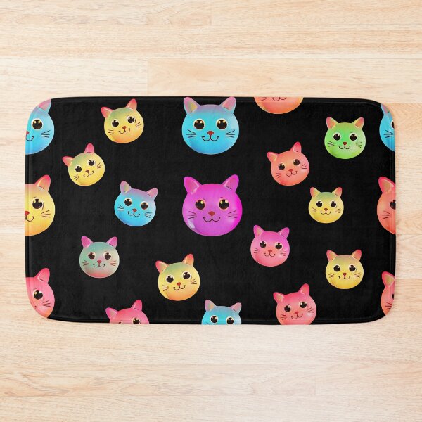 Item preview, Colorful Kawaii Cat Faces Pattern – Cute Rainbow Kitty Design designed and sold by IMuDesigner.