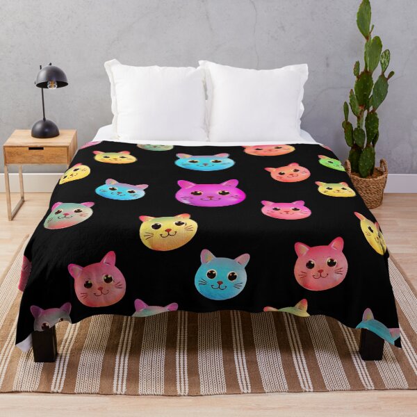 Item preview, Colorful Kawaii Cat Faces Pattern – Cute Rainbow Kitty Design designed and sold by IMuDesigner.