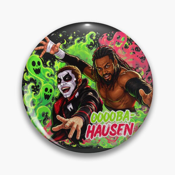 Item preview, OOOOBA-HAUSEN - Neon Horror Wrestling Tag Team Fan Art designed and sold by PufferPhishDzn.